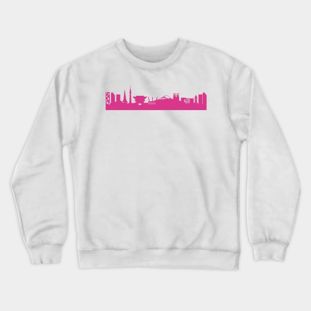 Tokyo skyline pink Crewneck Sweatshirt by 44spaces